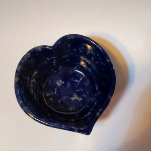 VALENTINES DAY Mini Blue Heart-Shaped Pie Baking Dish Bennington Pottery